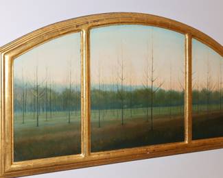 Standing in Rows at Twilight - Triptych original oil-Brad Aldridge