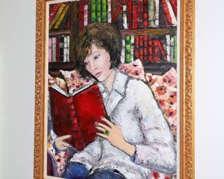 "The Reading Girl" original oil-Robert Smadja aka Medina