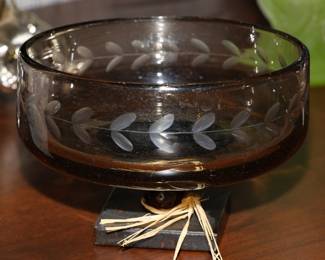 Jan Barboglio etched chalice bowl