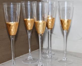 Zodax vittorrio gold champagne flutes