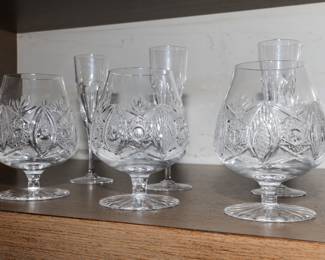 Antique crystal brandy snifters