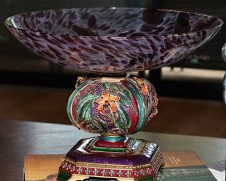 Jay Strongwater enameled centerpiece bowl