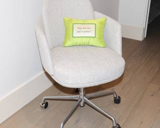 Four Hands ivory tweed rolling desk chair
