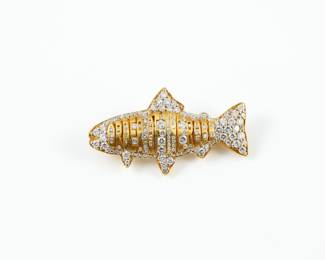 18k & diamond fish pendant