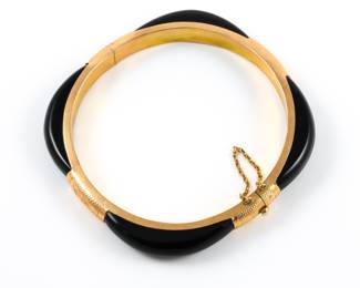 14k & onyx bangle bracelet