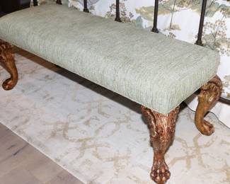 French Provincial footed bedside bench