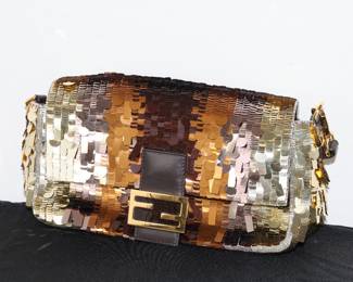 Fendi sequined baguette shoulder bag
