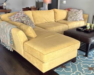 yellow L-shaped sectional sofa