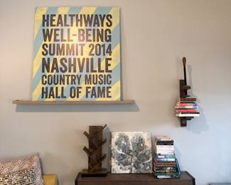 framed Nashville typographic art, side table, art, and more