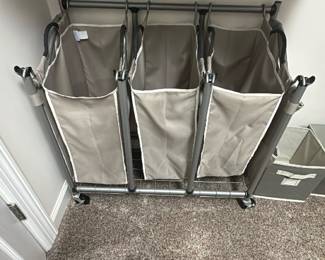 3-Bag Laundry Sorter Rolling Cart