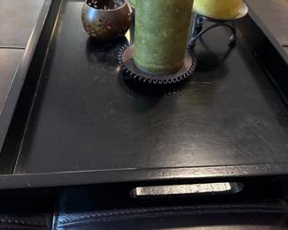 canrdles, serving tray