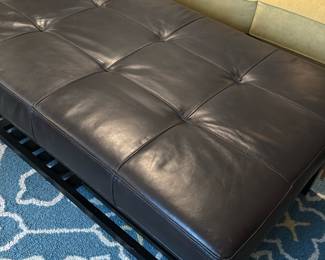 dark leather coffee table ottoman