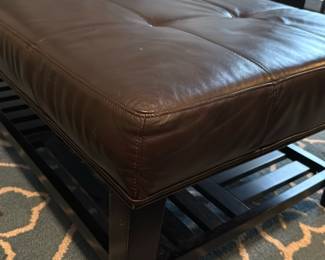 dark leather coffee table ottoman