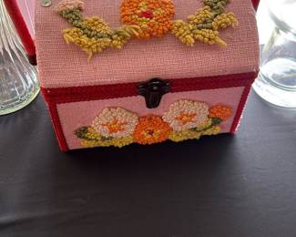 vintage floral sewing box