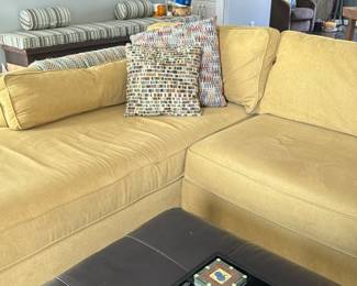 L-shaped sectional sofa, decorative living room decor