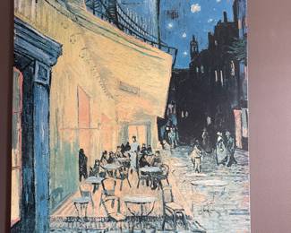 Vincent van Gogh's famous 1888 painting (Cafe Terrace at Night)