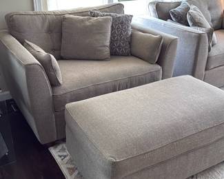 cozy, oversized chair-and-a-half, ottoman