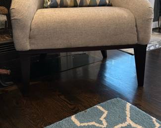cozy beige barrel accent chair