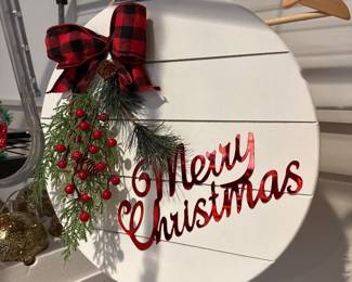 Merry Christmas sign shaped like an ornament