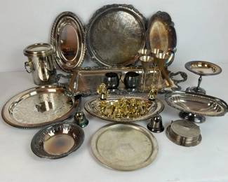 Silverplate Serving Trays and Table Accessories