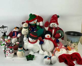 Christmas Snowman Figurines and Holiday Decorations