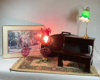 Gary Curtis Signed Limited Edition Print, Lamps, Table and Rug