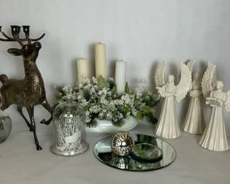 Christmas Angels, Reindeer Candleholder and Holiday Decor