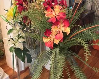 Artificial Floral Arrangements with Three Floor Vases