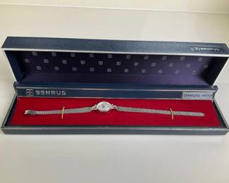 01 Benrus Ladies Diamond Wristwatch with Original Box