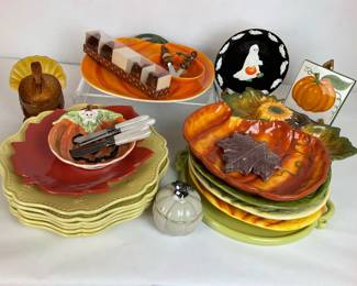 Fall and Halloween Ceramic Plates, Serving Dishes and Tableware