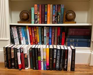 Fiction and Mystery Books with Globe Bookends