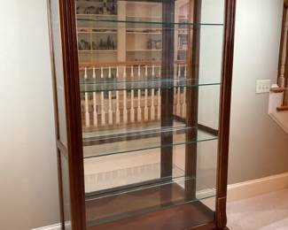 Wood and Glass Curio Display Cabinet