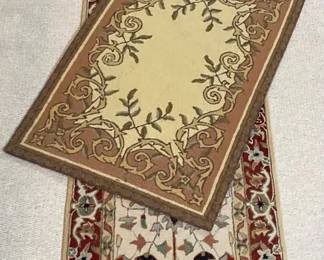 Two Floral Pattern Area Rugs