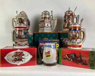 Budweiser Collectible Beer Steins with Boxes
