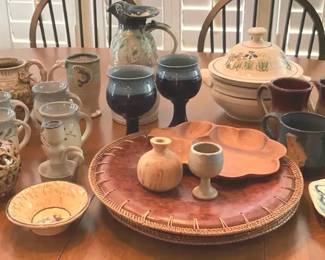 Studio Pottery Mugs, Pitchers, Bowls and Serving Pieces