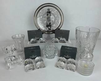 Waterford Crystal Place Card Holders and Cut Glass Serving Pieces