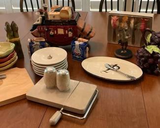 Kitchen Serving Accessories, Grape Teapot and Wells Fargo Cookie Jar