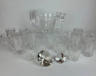 Waterford Crystal Ice Bucket, Glassware and Crystal Paperweights