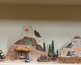 Nativity Village Display and Bibles