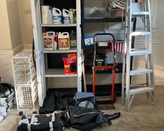Garage Storage Cabinets, Shelving, Ladder and Supplies