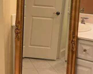 Ornate Gold Tone Framed Floor Mirror
