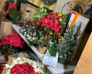 Christmas Wreaths, Poinsettias and Artificial Greenery