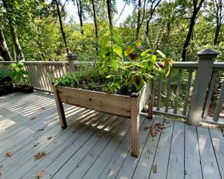 Raised wooden planter 