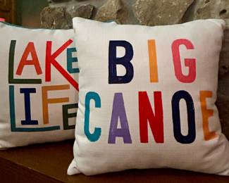 Big Canoe and Lake Life decorative pillows