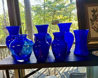 Cobalt blue vases