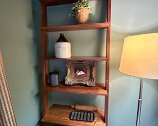 Tall open wood bookcase