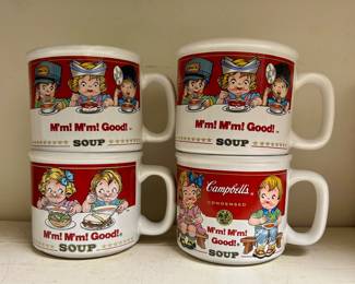 Set of four Campbell’s Soup “M’m! M’m! Good!” mugs with illustrated children