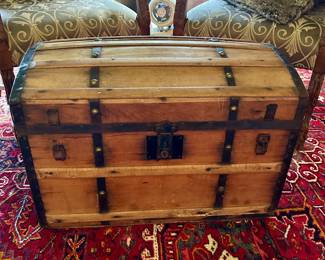 Wooden storage trunk