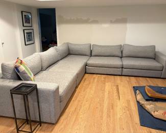 Designer sofa in soft grey