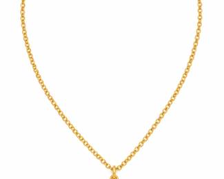 Colar Dourado com Pingente Organico